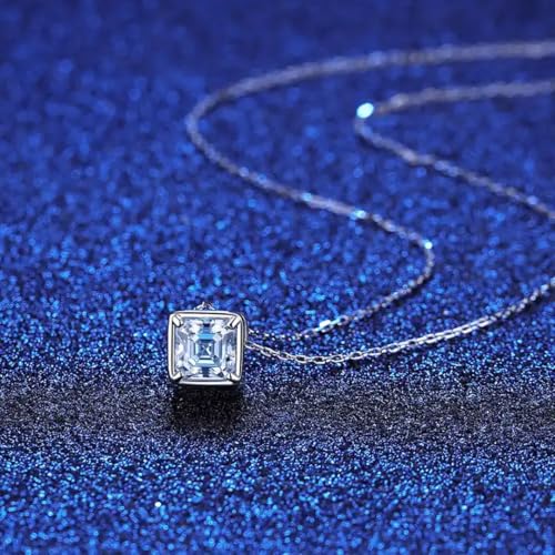Image of 1.2 ct GRA Certified Moissanite Pendants for Women and Girls, 925 Sterling Silver with Free Chain D VVS1