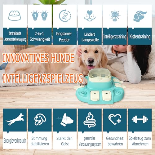 XIUWOUG Hundespielzeug Intelligenz – Langsamer Futterspender, Interaktives Hundespielzeug Gegen Langeweile, Futterball & Intelligenzspielzeug für Große & Mittelgroße Hunde