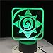 Lámpara de ilusión 3D Juego de luz de luz nocturna LED Hearthstone 7 Cambie el color del dormitorio de los niños Sensor táctil Lámpara de mesa de mesa Decoración Decoración de la habitación