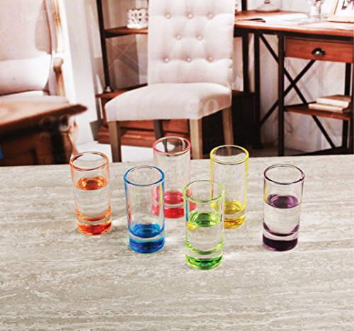 image for Circleware Paradise Shot, Set of 6, Assorted Color Bottoms Limited Edi