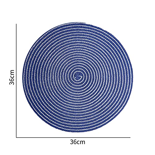 Set de table rond de qualité supérieure en coton tissé marron - 7