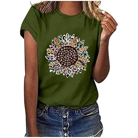 Camiseta de manga corta con diseño de flores para mujer Cover