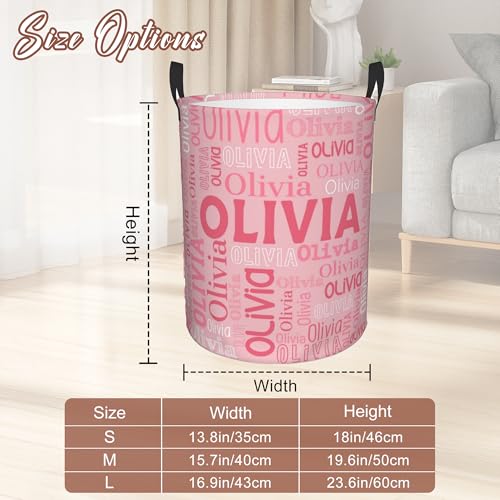 Image of Custom Name Laundry Hamper, Personalized Laundry Basket with Name for Boys Girls Kids Men Women, Customized Name Dirty Clothes Basket Gifts for Clothes Toy Bathroom Bedroom Laundry Room Dorm