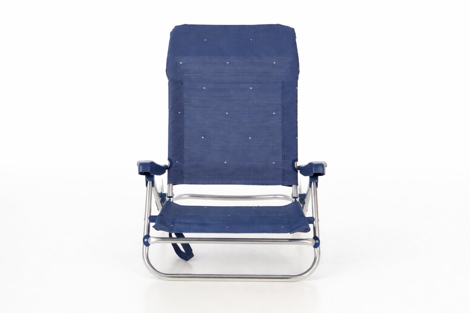 Creaciones Llopis Silla de Playa, Piscina, Camping o Jardín Plegable y Reclinable Diferentes Tamaños Aluminio Brillo 5 Posiciones (Silla Baja)