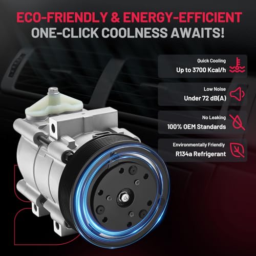 BDFHYK Air Conditioning A/C Compressor 618152 compatible with Ford F-150 1997-2006 V6 4.2L, F-150 V8 1997-2006 5.4L 4.6L, F150 1998-2003 V8 5.4L, F150 97, compatible with Lincoln Blackwood 2002-2003