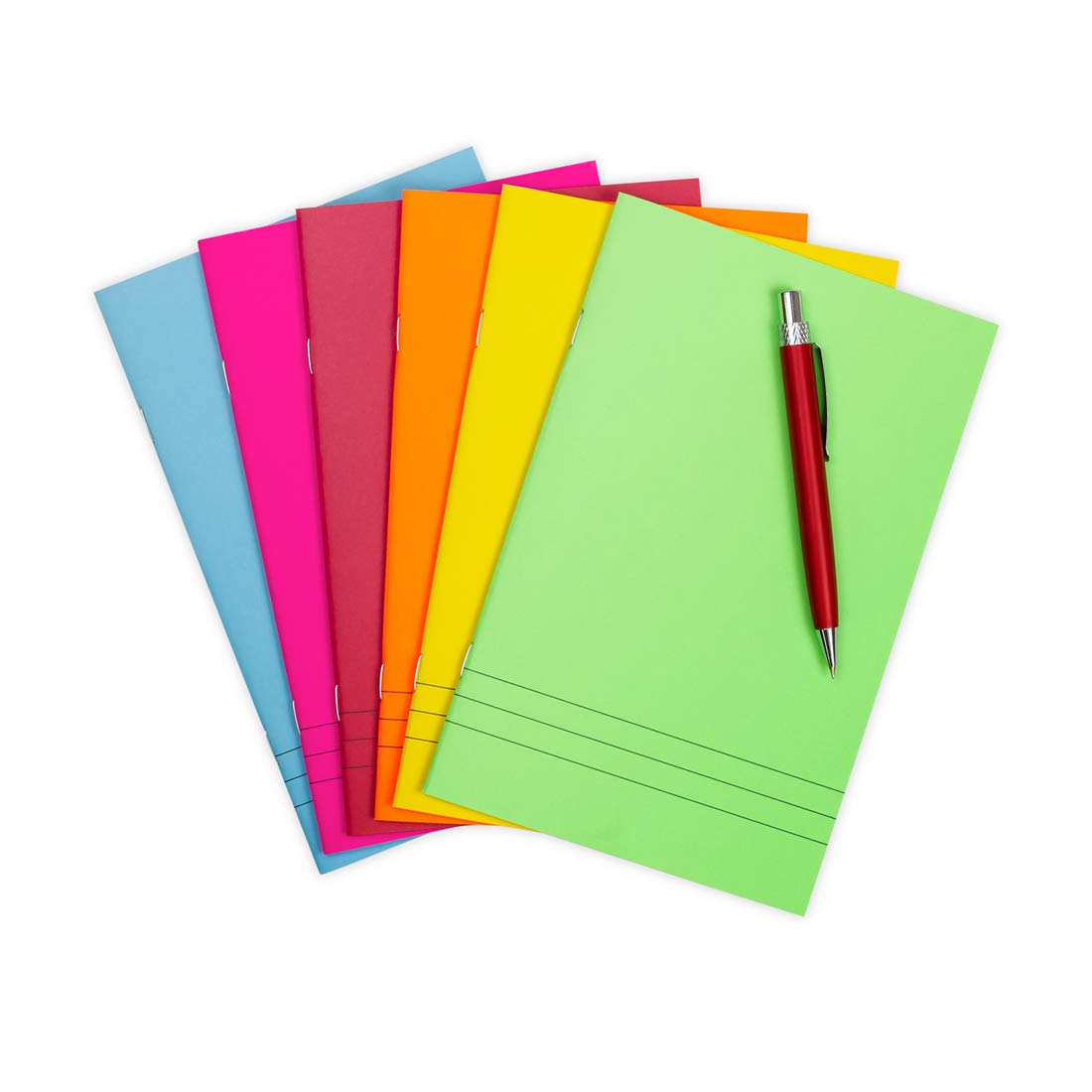 HyglossProducts Colorful Lined Books - Bright, Vibrant Covers - Paperback Books for Journaling, Writing, Arts & Crafts & More - Fun Classroom or Kids Activity - 6 Colors - 5.5 x 8.5” - 6 Books