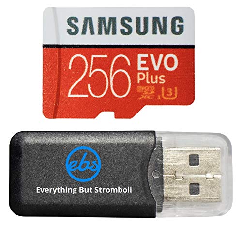 Samsung Evo Plus 256GB MicroSD Memory Card & Adapter Works with GoPro Hero 9 Black (Hero9) 4K UHD, UHS-I, U1, Speed Class 10, SDXC (MB-MC256) Bundle with (1) Everything But Stromboli Micro Card Reader