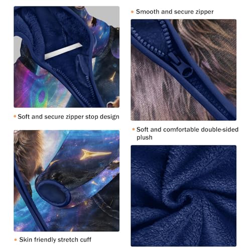 Space Beaver Leaping Among Planets Toddler Fleece Jacket Girl Boys Hooded Fleece Jacket Coat Warm3