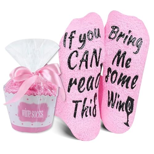 Image of Benefeet Sox Women Wine Sock Fuzzy If You Can Read This Bring Me Wine Socks Funny Gifts Mom Novelty Fluffy Cozy Saying Sock