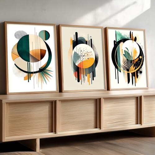 Image of kotart Painting for Wall Decoration - Modern Art Wall Decor Framed Painting for Living Room Bedroom - Framed Wall Posters /Paintings with Frame Set of 3-D (Art 9, 13x17 inch)