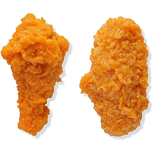 Baitu Fridge Magnets,Simulation Food 3D Fridge Magnets Fried Chicken Grilled Wings Refrigerator Magnet for Whiteboards,Maps,Home Decoration(2Pcs)