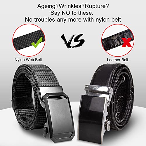 Ratchet Belts for Men Golf Nylon Web Belt with Automatic Buckle Adjustable Tactical Gun Belt3