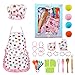 LEADSTAR Delantal Infantil, Delantal Niña Gorro Cocinero Infantil Delantales Cocinera para Niña Niños Juguetes Regalos Accesorios de Cocina para Niñas 3-12 Años para Navidad y Fiesta de Cumpleaños