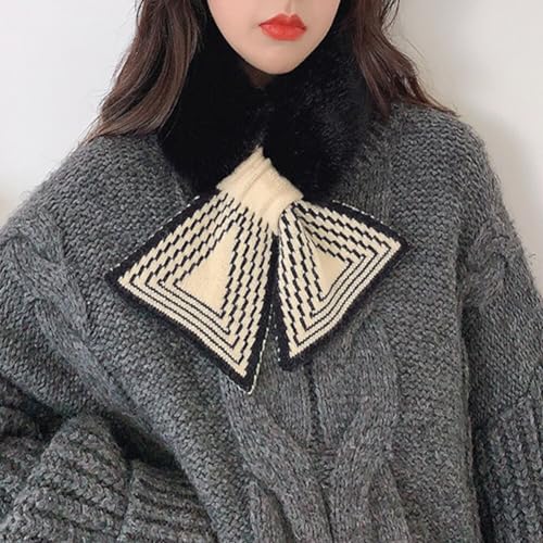 Zcargel Women Winter Plush Scarf, 60-80cm Fur Scarf Neck Warmer Elegant Temperament Shawl Collar Warm For Coats Down Jackets4