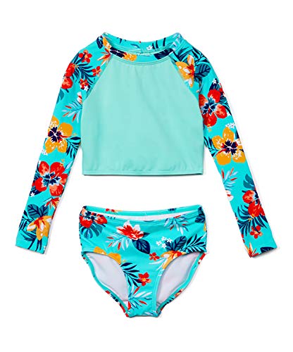 Image of Kanu Surf Girls' Gigi Long Sleeve Rash Guard UPF 50 2-Piece Swim Set