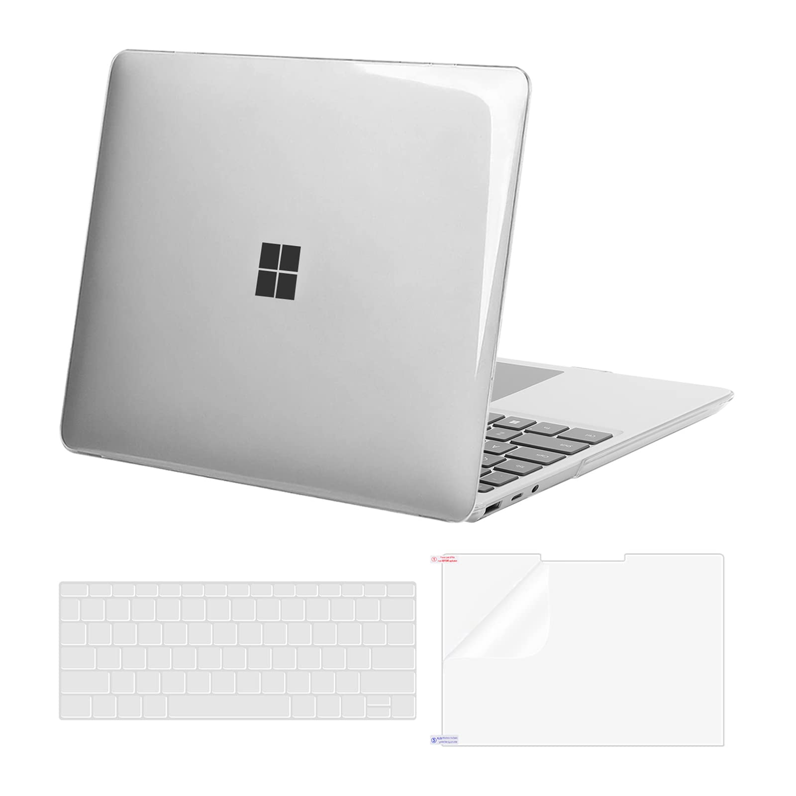 MOSISO Case Only Compatible with Microsoft Surface Laptop Go 3/2/1 12.4 inch 2023 2022 2020 Release (Models: 2013 & 1943), Protective Plastic Hard