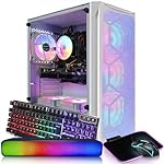 STGAubron Gaming PC Computer Desktop, GeForce GTX 1660 Ti 6G, Intel Core I7 up to 3.9 GHz, 16G RAM, 512G SSD, WiFi, BT 5.0, RGB Fan x 6, RGB BT Sound Bar, Windows 10 Home, White