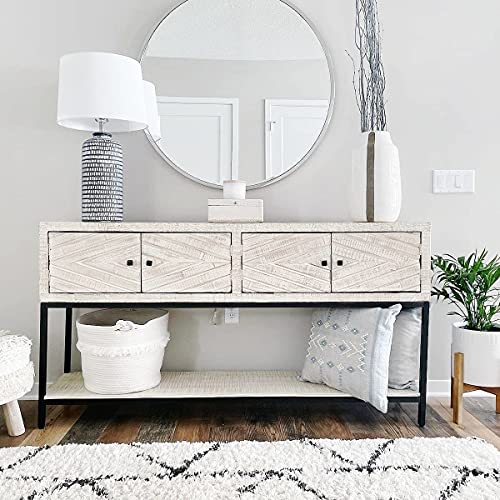 Signature Design By Ashley Roanley Vintage Distressed Console Sofa Table, Antique White #TOP4
