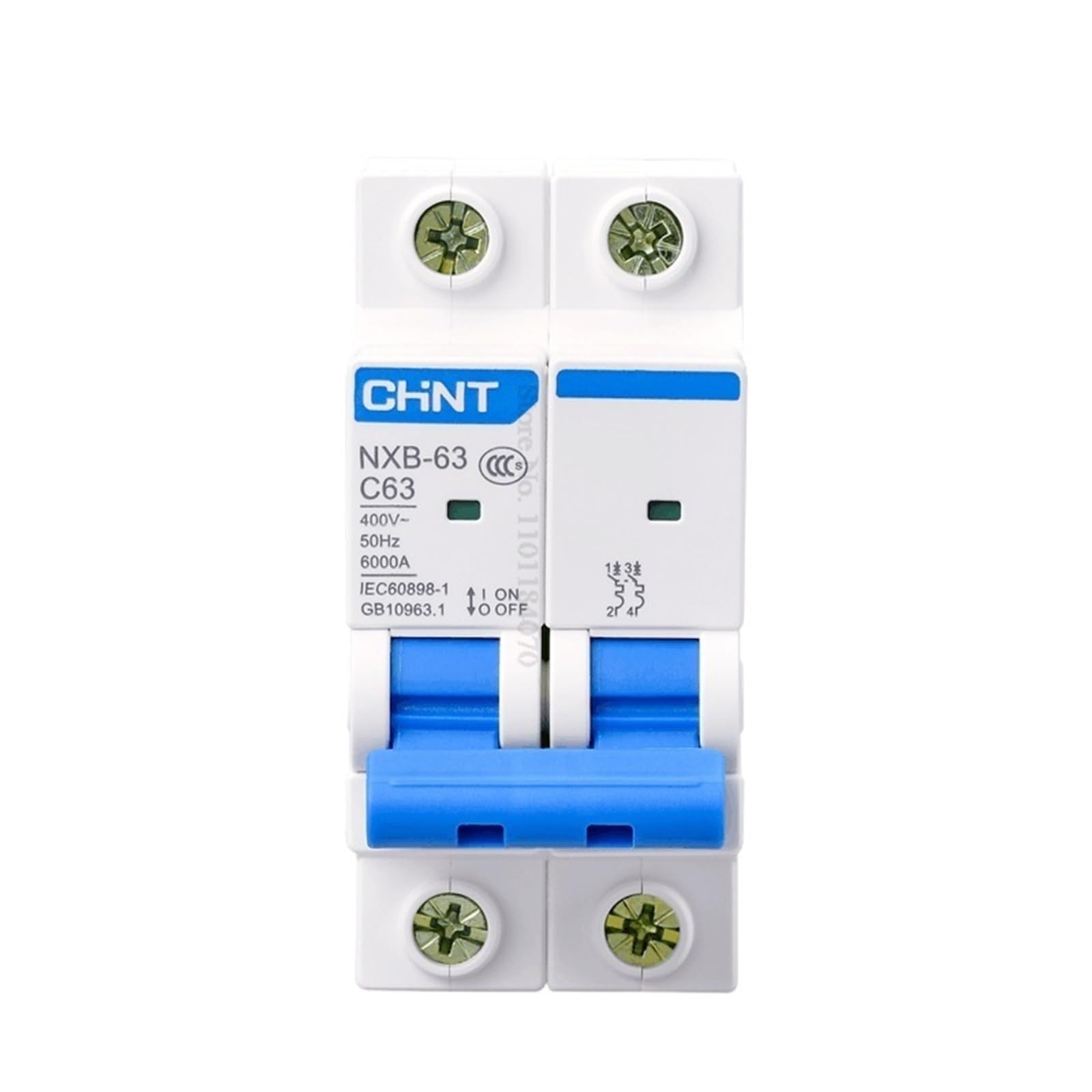 NVSFZGIYG NXB-63 2P AC MCB C Curve 400V 10A 16A 20A 25A 32A 40A 63A Mini Circuit Breaker DZ47 Din Rail(10A)