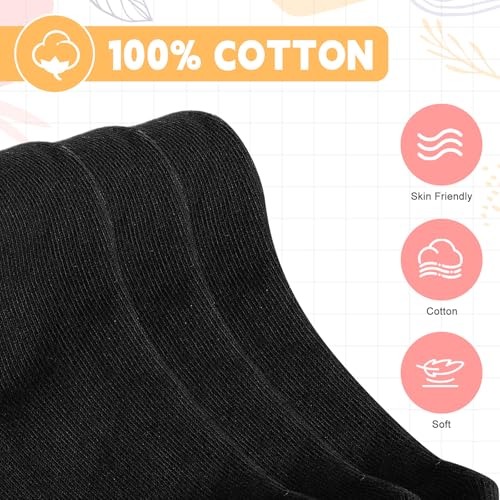 Cozypower 4 Pairs Knee High Sock for Girl Boy, Cotton School Uniform Unisex Solid Long Knee Seamless Sock for Dress3