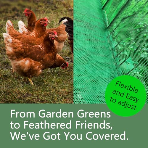 Image of Pet Proof Barrier Net, White Plastic Chicken Wire Mesh Fencing 15.7IN x 16.4FT, Balcony Cat Safety Net & Garden Snake Barrier, Heavy Duty Protection for Chicken Coops, Rabbit Hutches, Dog Kennels