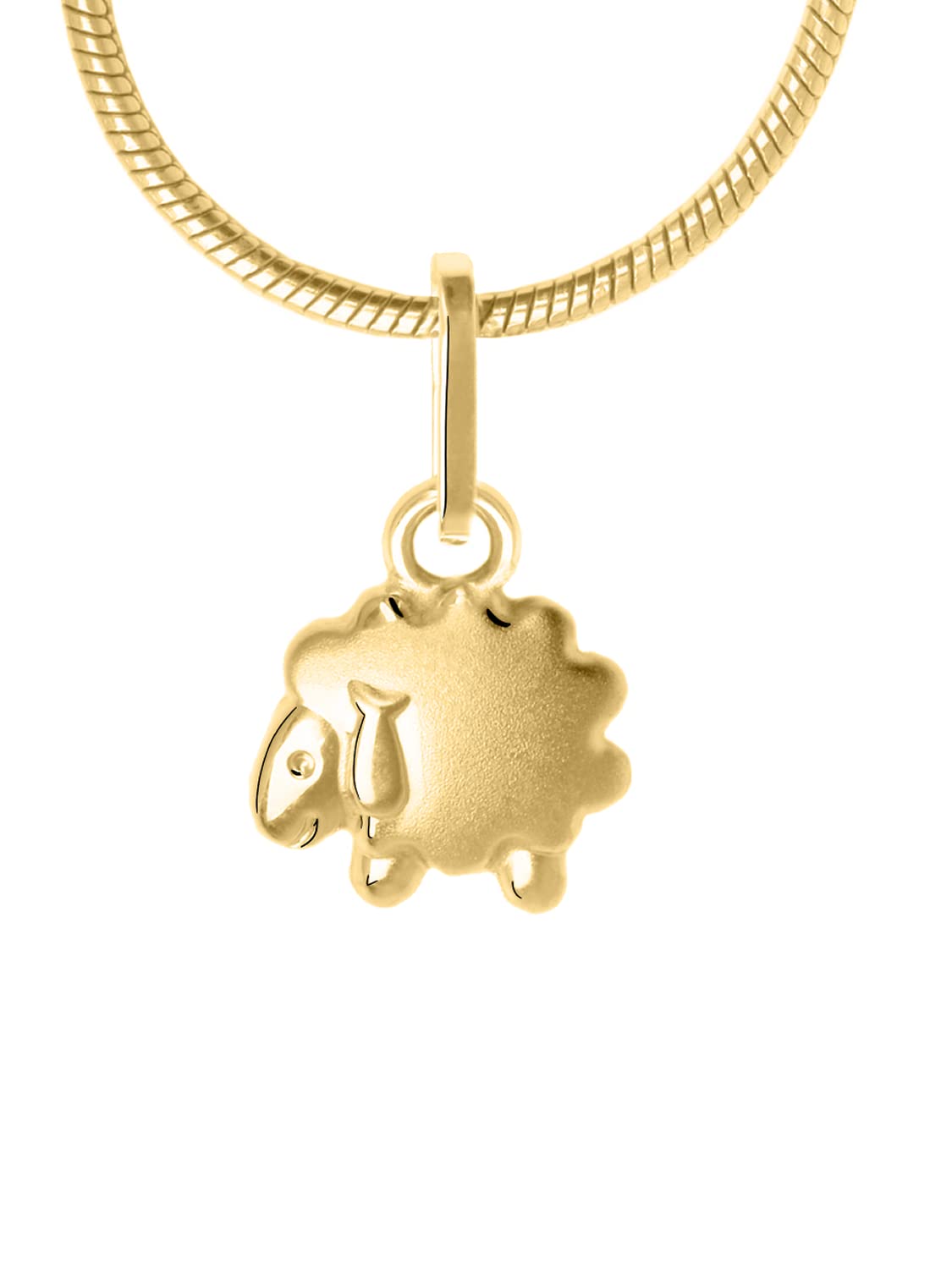 My Gold Pendentif Mouton Or jaune véritable Or 585 (14 carats) 15 mm x 8 mm Mini Pendentif enfant Mouton A-03569-G403