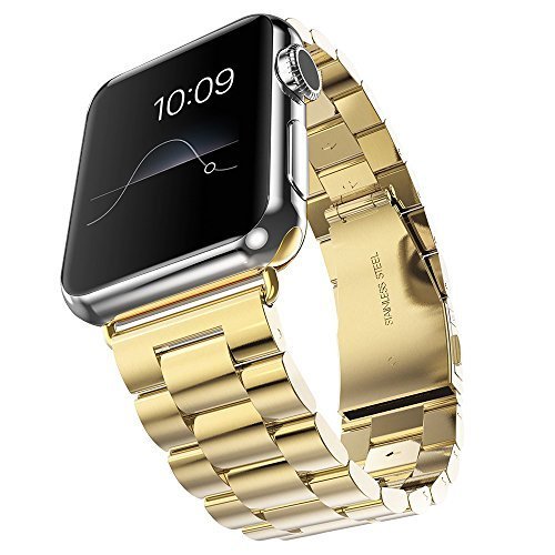 Pulseira De Aço Inox Para Apple Watch 42mm Luxury Rose Gold