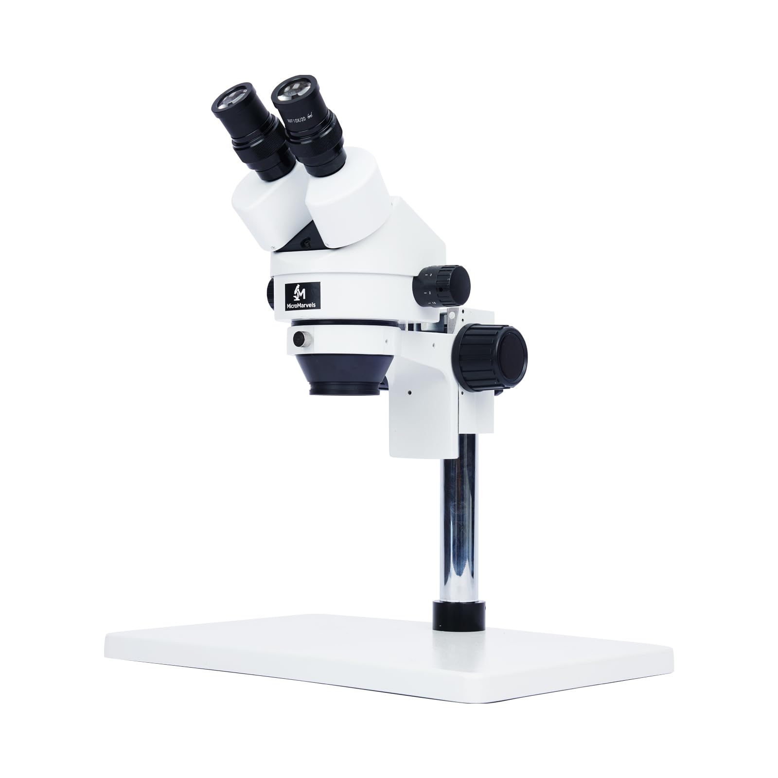 Microscopio estéreo binocular profesional de aumento 7X-45X con anillo de luz LED, doble enfoque grueso y fino, base ancha para reparación de PCB, joyas, observación de minerales