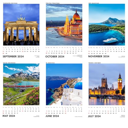 Image of Tallenge - Best of Europe - 2024 Desk Calendar - 6 x 9 Inches for Home & Office (Paper, Desk Calendar)