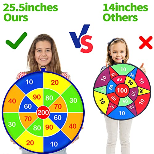 Jesitai 25.5 inches Jeux Exterieur Enfant,Jeu de fléchettes Double Face,Jeux intérieurs et extérieurs et fêtes d'anniversaire pour garçons et Filles âgés de 3 4 5 6 7 8 9 10 11 12(65cm) – Image 3