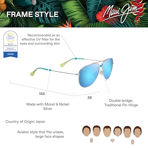 Maui Jim Hauoli Aviator Sunglasses 6