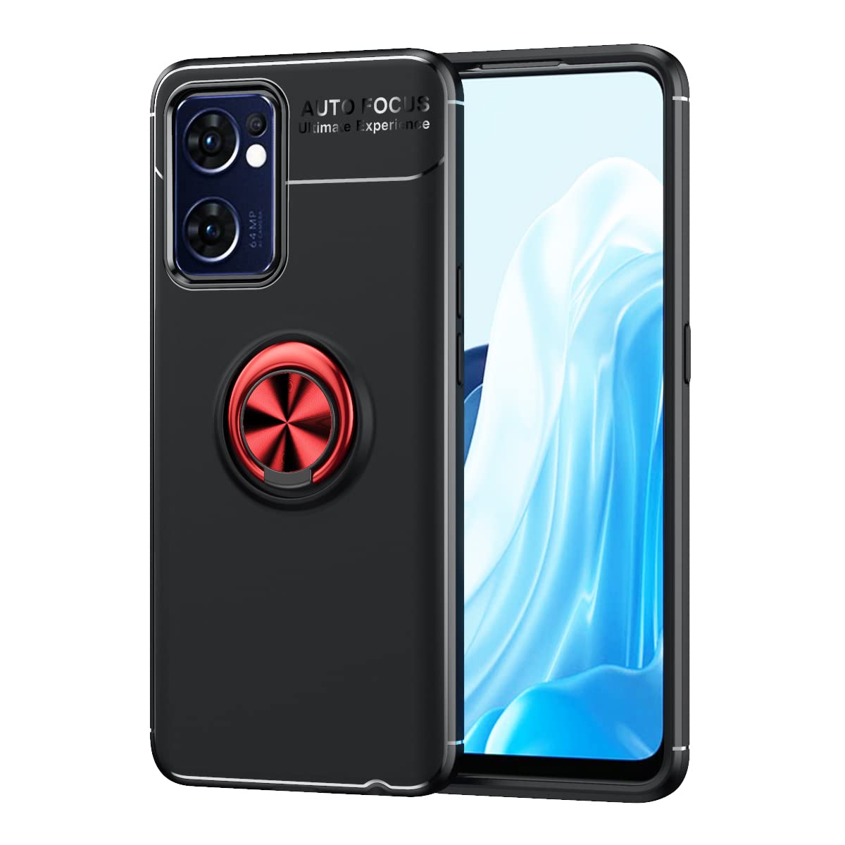 Cover Per Oppo Find X5 Lite Con Anello Girevole - TPU E PC Antigraffio E Anti Impronte Nera N 592998