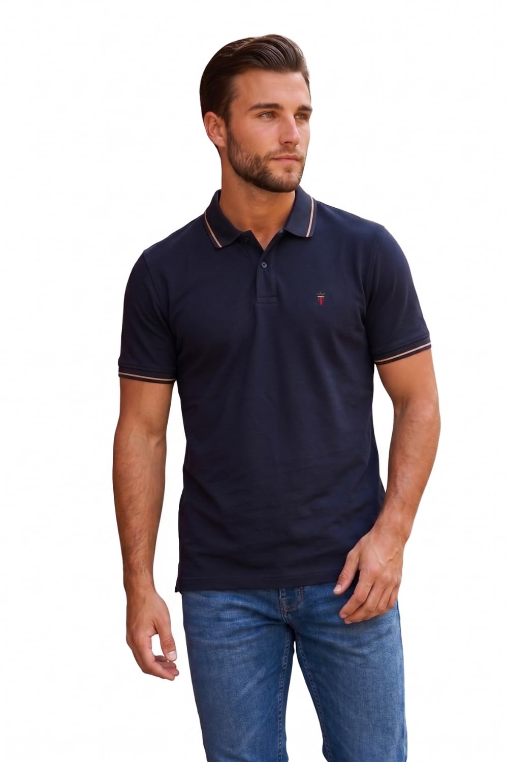 Louis Philippe Men Cotton Premium Solid Polo T-Shirt Slim Fit with Color Fastness