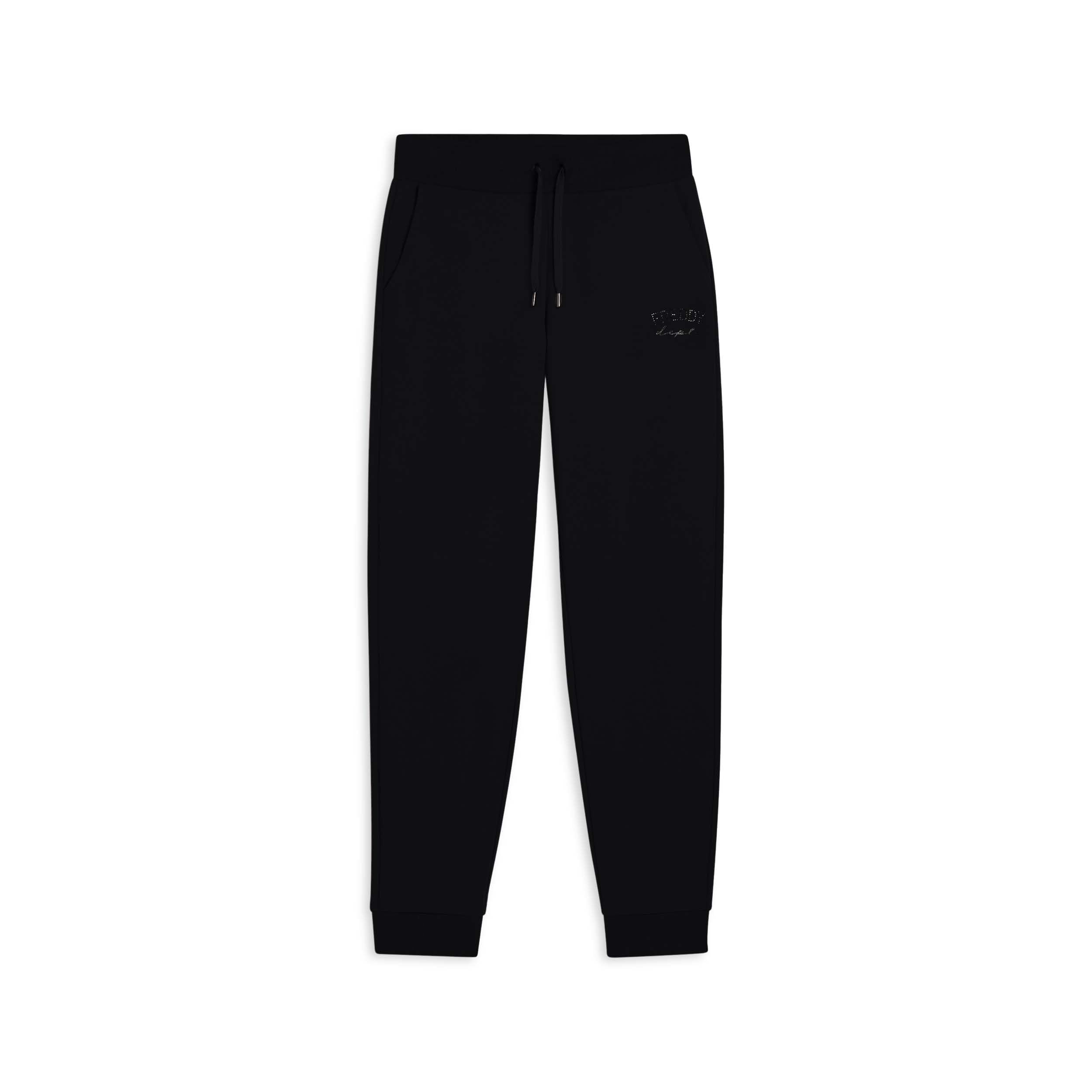FREDDY Pantaloni Donna con Fondo a Polsino Felpa Garzata Coulisse e Logo Borchie