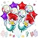 Ksopsdey 10PCS Sirena Palloncino set Foil Palloncino Sirena Decorazioni Compleanno Bambina Principessa Sirena Tema Compleanno Feste Di Decorazioni Elio Palloncini Sirena Giocattolo Deco