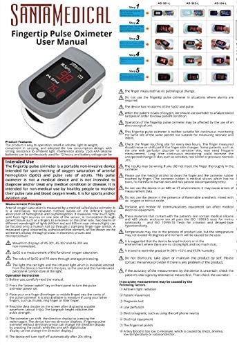 Miniatura 7 de Santamedical Oxímetro de pulso de la punta del dedo, monitor de saturación de oxígeno en sangre SPO2