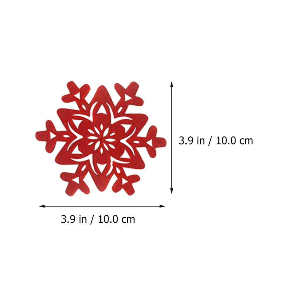 Luxshiny Christmas Coasters Set of 8 Red Felt Cup Mats Round Heat Resistant Non-Slip Drink Coasters for Festive Table Decoration and Home Use - Image 2