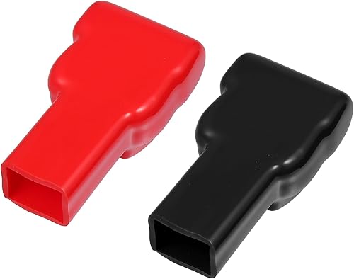 1 par de cubiertas de aislamiento de terminales de batería, 0.827 x 0.591 in, tapa universal para poste de batería de automóvil, motocicleta,