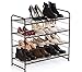 Zapatero de 4 niveles, organizador de zapatos, para 12-16 pares de zapatos, para sala de estar, guardarropa, entrada (bronce)
