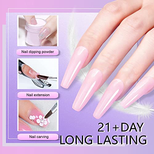 wakaniya Dipping Powder 12 Colors Dip Nail Powder Starter Kits with Manicure Brush Nude Pink Glitter Professional Set for French Nails