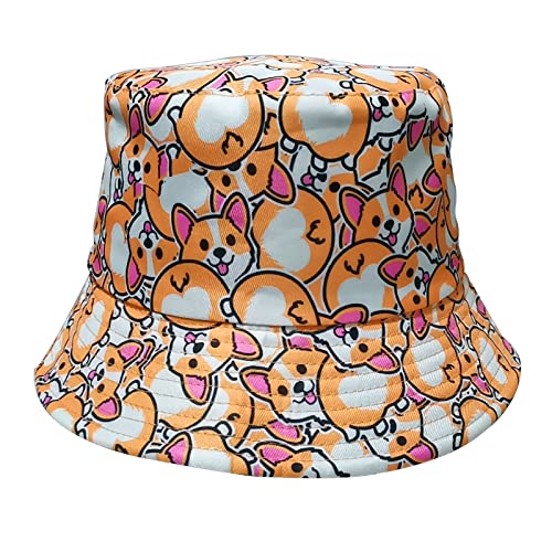 Corgi Love Gifts Travel Summer Womens Bucket Hats Packable Beach Sun Fisherman Hat For Teens Women And Men #TOP12
