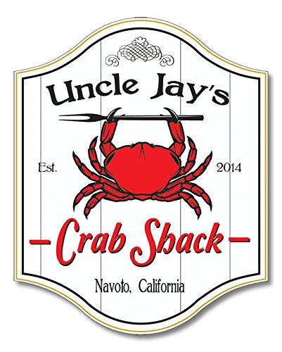 THOUSAND OAKS BARREL Co. Personalized Crab Shack Manchester Sign - Handmade, Wood Home Bar Decor - for Man Cave, Kitchen, Office - Custom Wall Art (C35)
