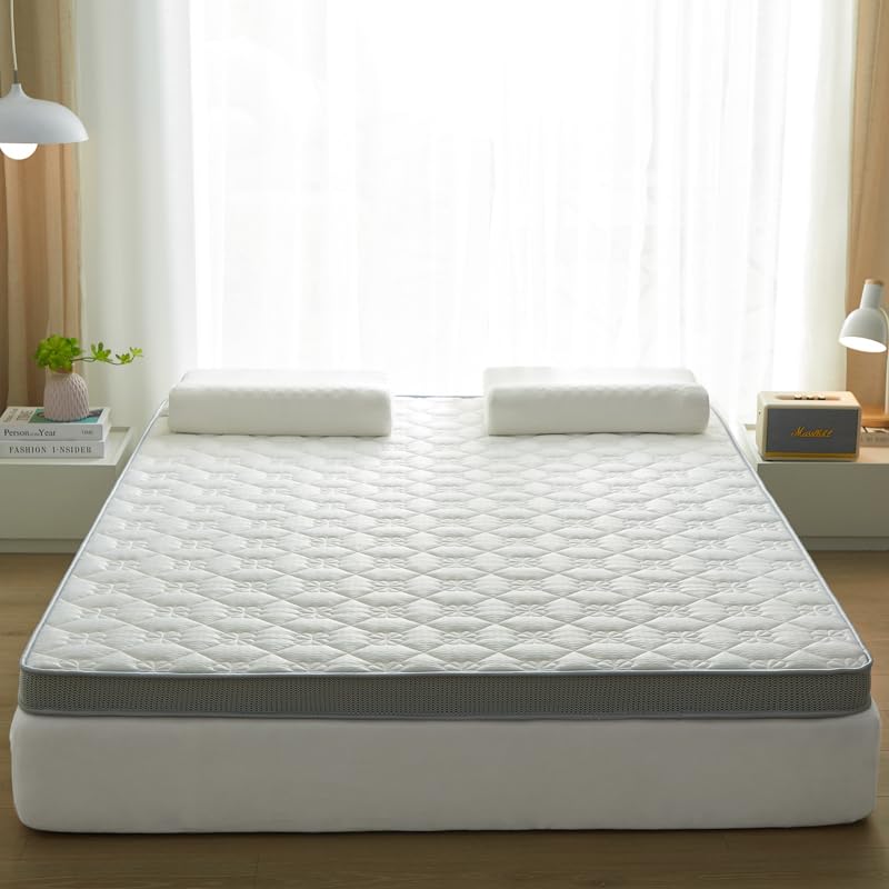 Colchón doble de espuma viscoelástica, soporte firme medio, suave, colchón tamaño King, colchón individual, color blanco, 80 x 190 cm