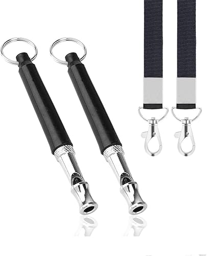 PRAKSHI Paquete de 2 silbatos para perros, silbato para perros para dejar de ladrar a los vecinos, silbato ultrasónico ajustable silencioso para