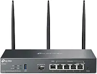 Roteador Banda Larga TP-LINK ER706W WI-FI6 AX3000 Gigabit VPN Omada Multi-WAN/LAN USB 1 Porta SFP