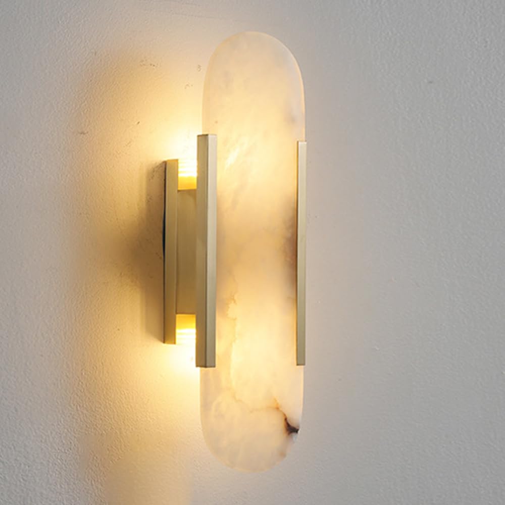 HYJAUSXB Nordic Marble Wall Lamp - Modern Stone Sconce for Living Room, Hallway, Bedroom Natural Hardwired Lighting Fixture