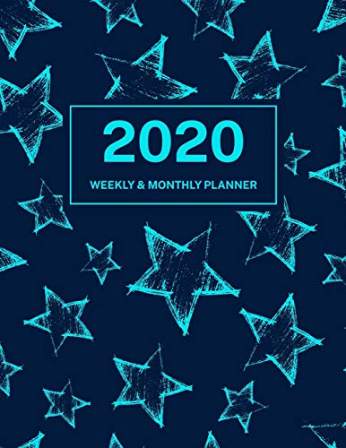  2020 Weekly & Monthly Planner: Jan 1, 2020 to Dec 31, 2020: Blue Stars One Year Weekly Planner & Schedule Agenda with Inspirational Quotes (Weekly and Monthly Calendar Planner 8.5 x 11)