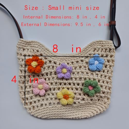 Bolso pequeño de hombro floral vintage de playa miniatura 3