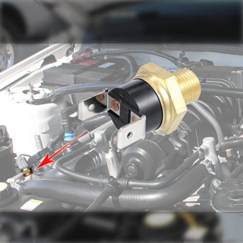 X Autohaux A22092100UX0305 Universal Automotive Radiator Engine Cooling Fan Temperature Thermo Sensor Switch 1/8'' Npt 135-150 Degrees thumb #1