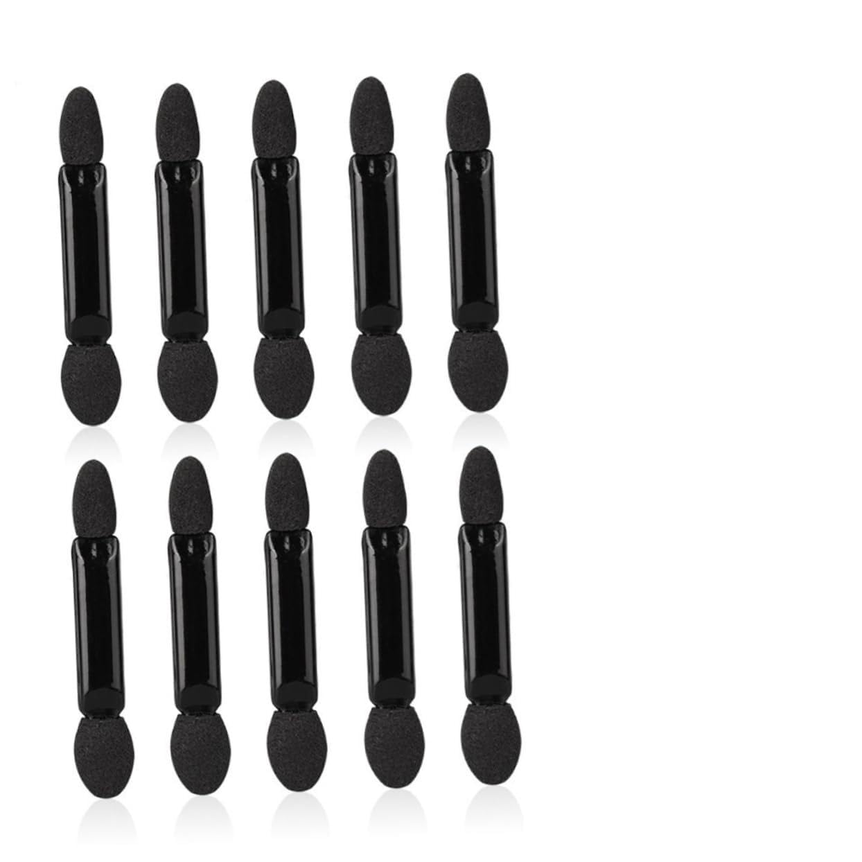 TOVINANNA 50pcs Double-ended Sponge Eyeshadow Brush Set Black Precision Makeup Applicator for Natural to Dramatic Eye Looks